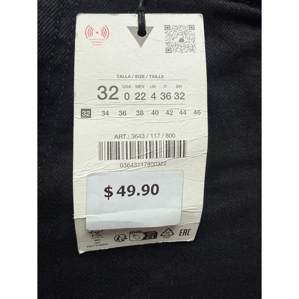 Zara High Rise Crop Flare Women's Jeans, Black, Size 0, Raw Hem, NWT - Picture 6 of 6